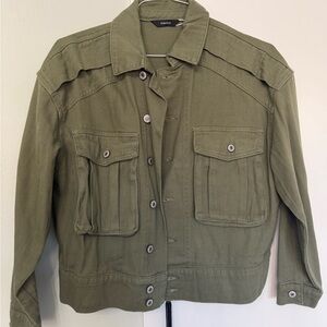 Casual Olive Utility Jacket